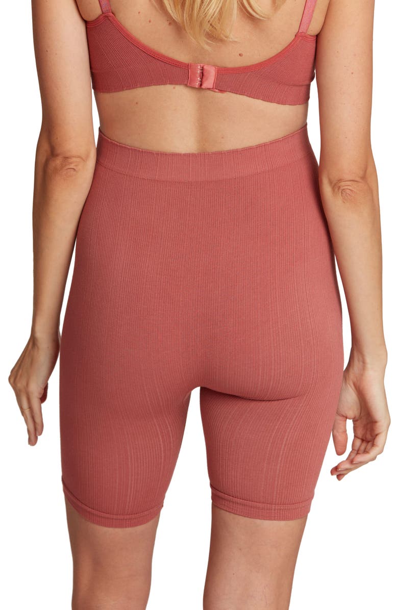Cache Coeur Zoe Rib Maternity Shorts, Alternate, color, Terracotta