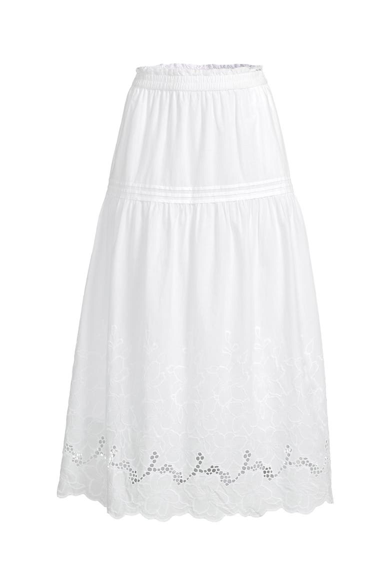 Plus Size Voile Eyelet Maxi Skirt, Alternate, color, White