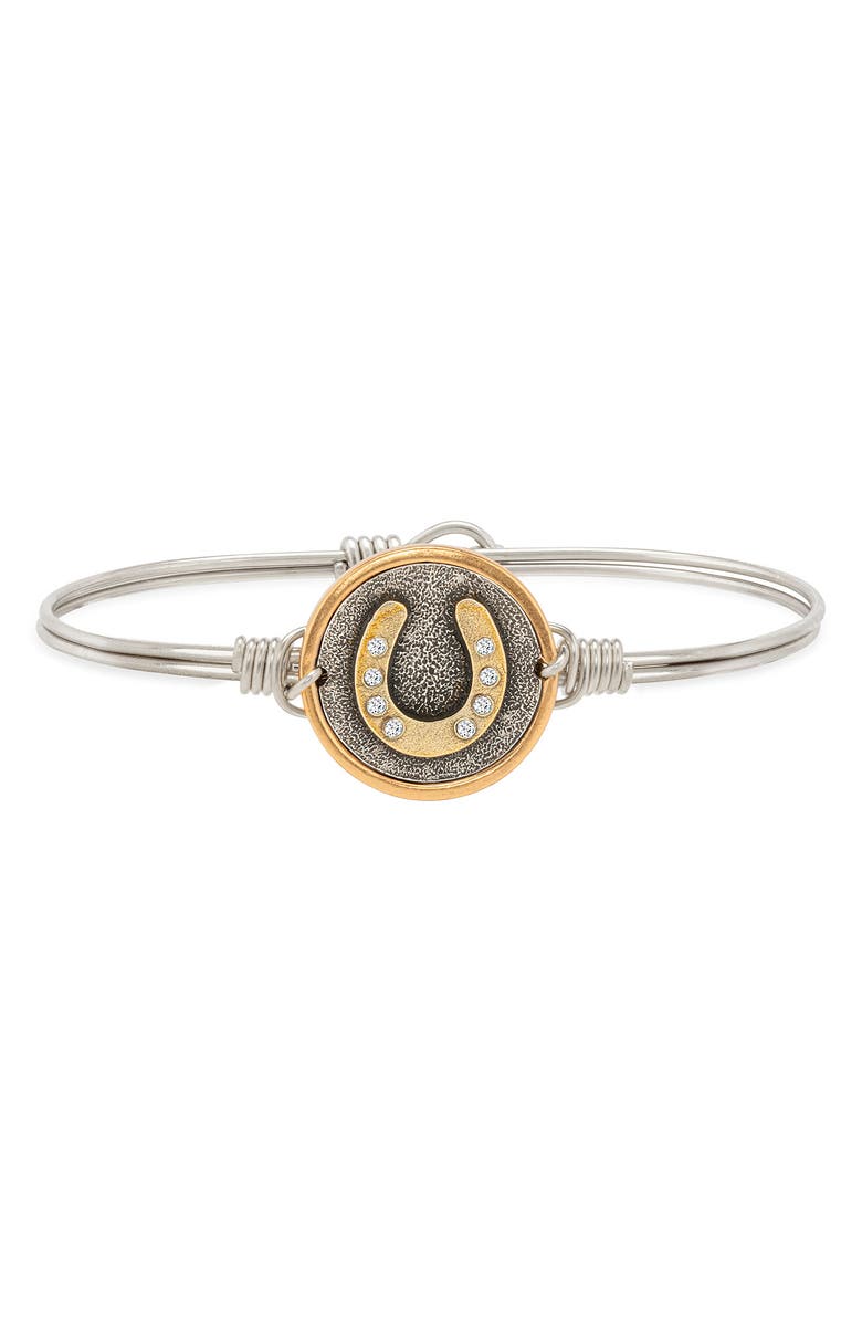 Luca + Danni Lucky Horseshoe Bangle Bracelet, Main, color,