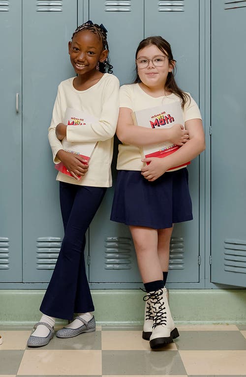 Shop Mightly Organic Cotton Girls Pocket Skorts In Navy