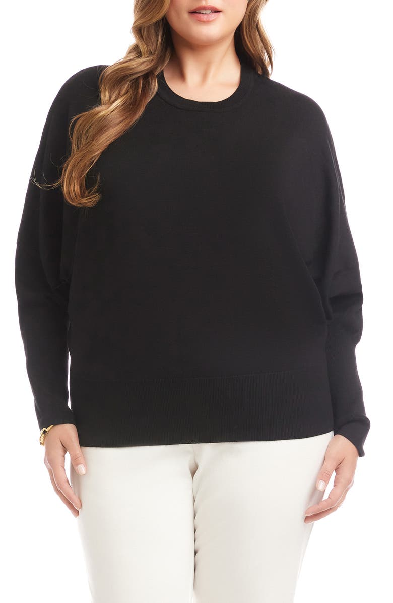 Karen Kane Dolman Sleeve Sweater, Main, color, Black