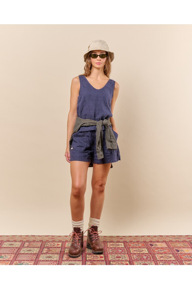 3.5incher Safari Linen Shorts Womens, Alternate, color, Olive Ash