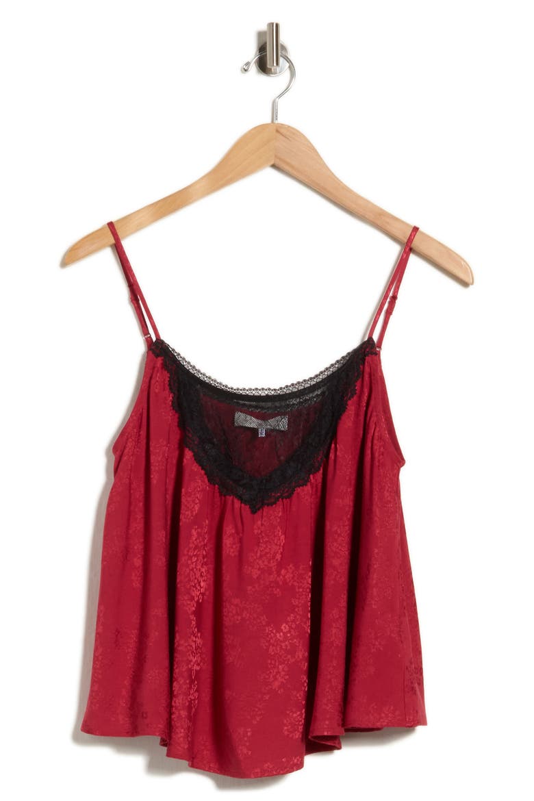Lace Inset Camisole, Main, color, BERRY