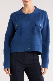 CYRUS Floral Textured Sweater Jacket