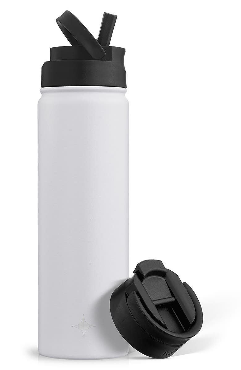 JoyJolt Stainless Steel Lidded Water Bottle, Main, color, White
