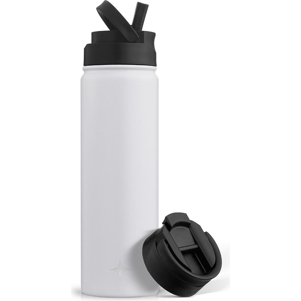 Joyjolt Stainless Steel Lidded Water Bottle In White
