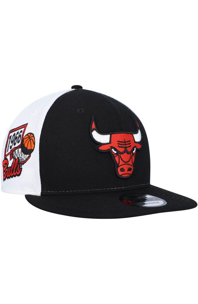 New Era Men's New Era Black Chicago Bulls Pop Panels 9FIFTY Snapback Hat, Main, color,
