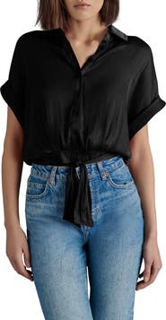 Steve Madden Tori Tie Front Button-Up Shirt