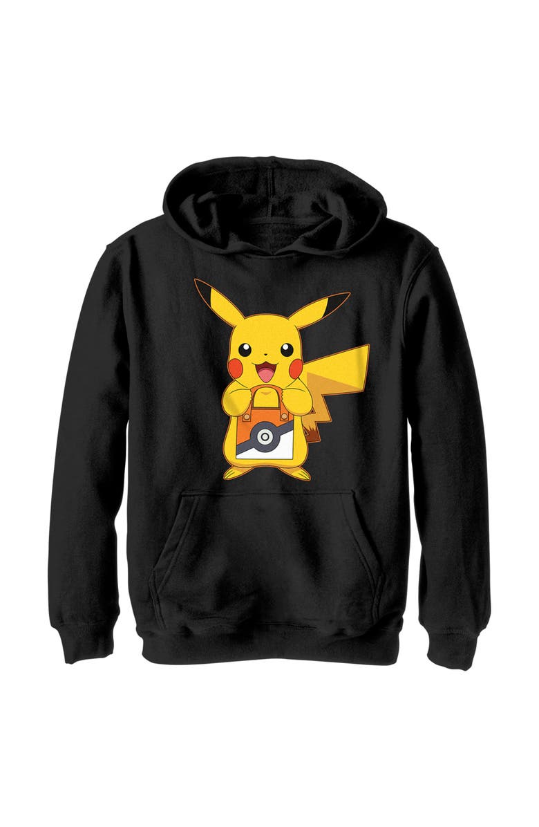 POKEMON Boy's Pokemon Halloween Trick or Treat Pikachu Pull Over Hoodie, Main, color, Black