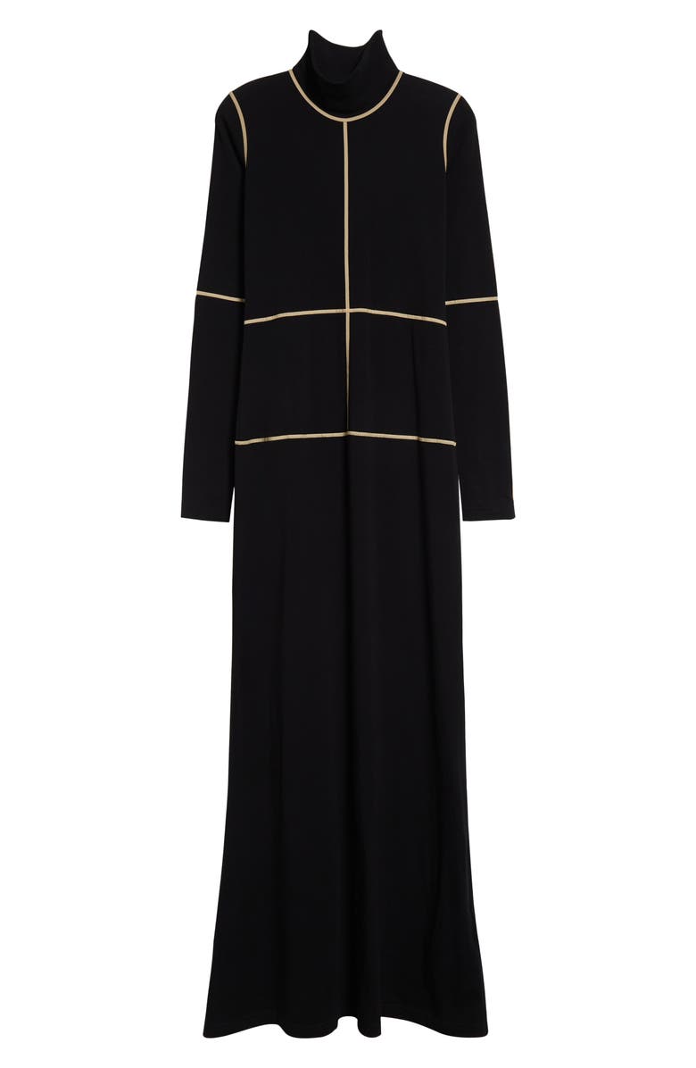 MM6 Maison Margiela Contrast Seam Long Sleeve Turtleneck Dress, Alternate, color, 