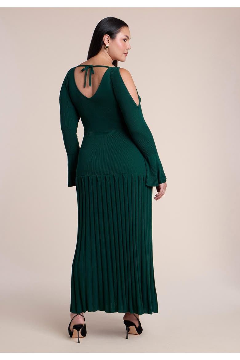 Pleated Sweater Maxi Dress, Alternate, color, EMERALD GREEN