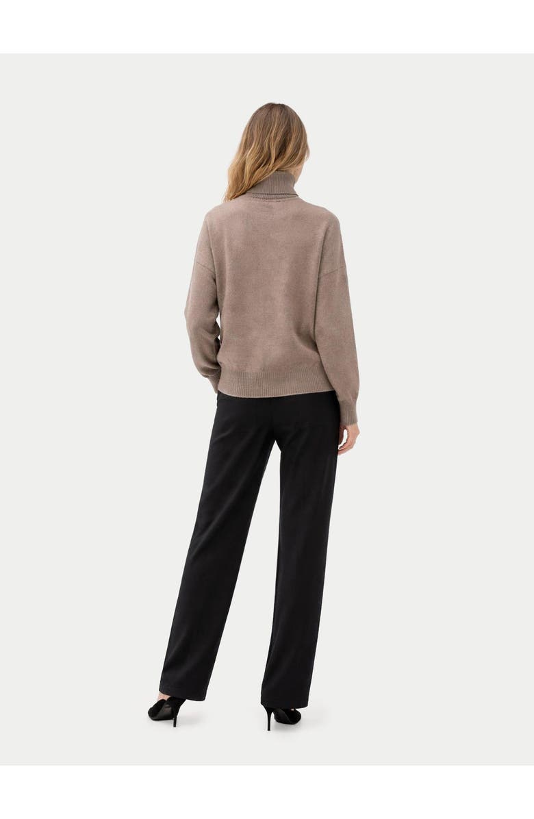 Gobi Cashmere Women T-Neck Cashmere Sweater, Alternate, color, Taupe