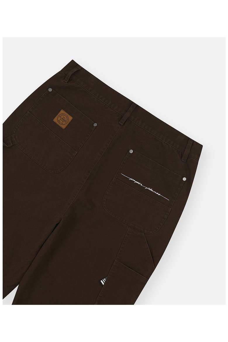 Script Logo Cotton Canvas Carpenter Pants, Alternate, color, BROWN