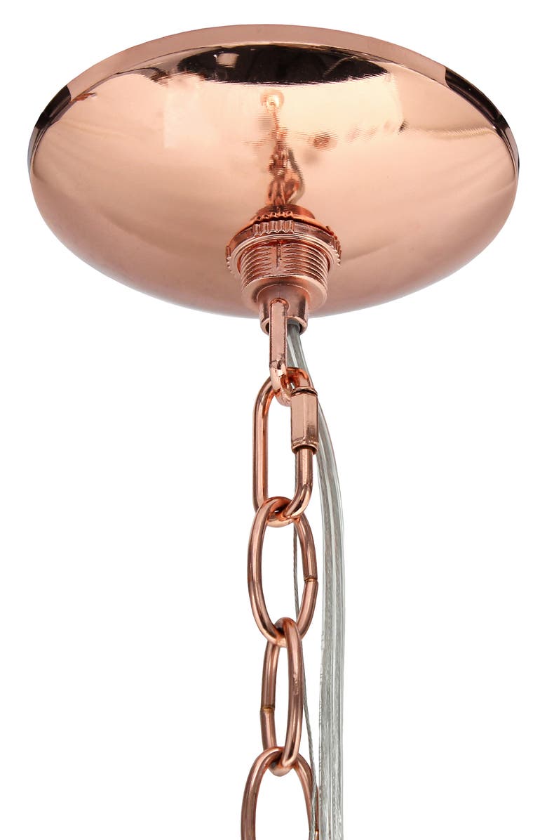 LALIA HOME Five Light Glass Shade Brushed Metal Pendant Light, Alternate, color,