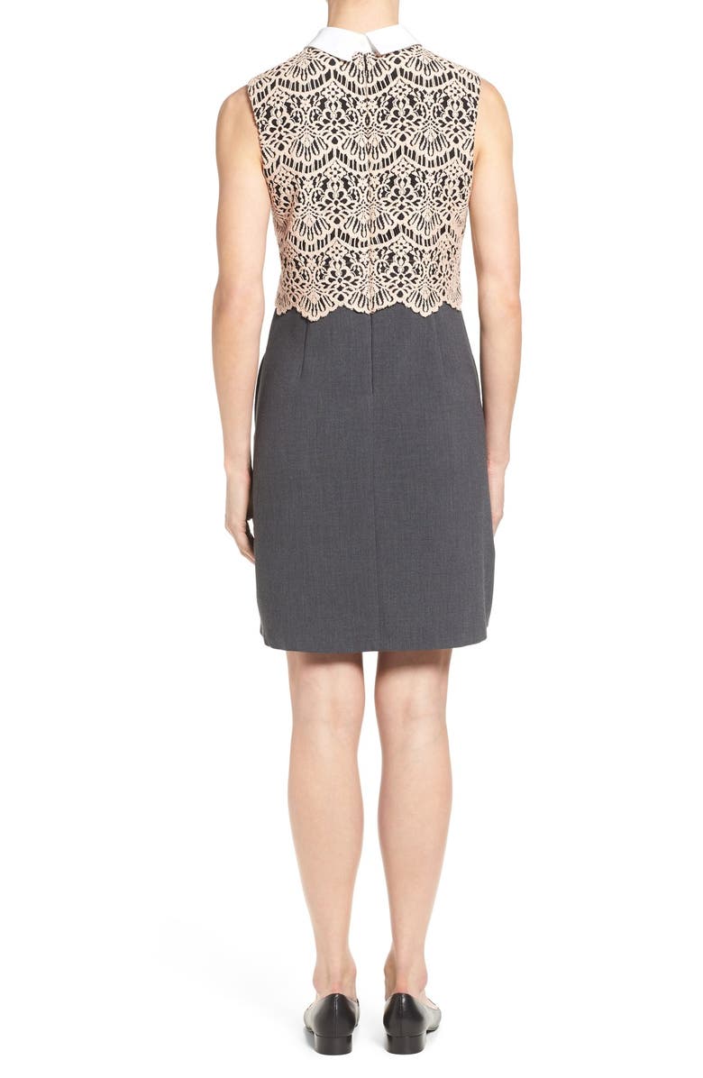 Halogen<sup>®</sup> Sleeveless Lace Bodice Minidress, Alternate, color, Pink- Black Lace