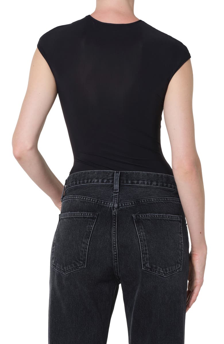 AGOLDE Nadia Cap Sleeve Bodysuit, Alternate, color, Black