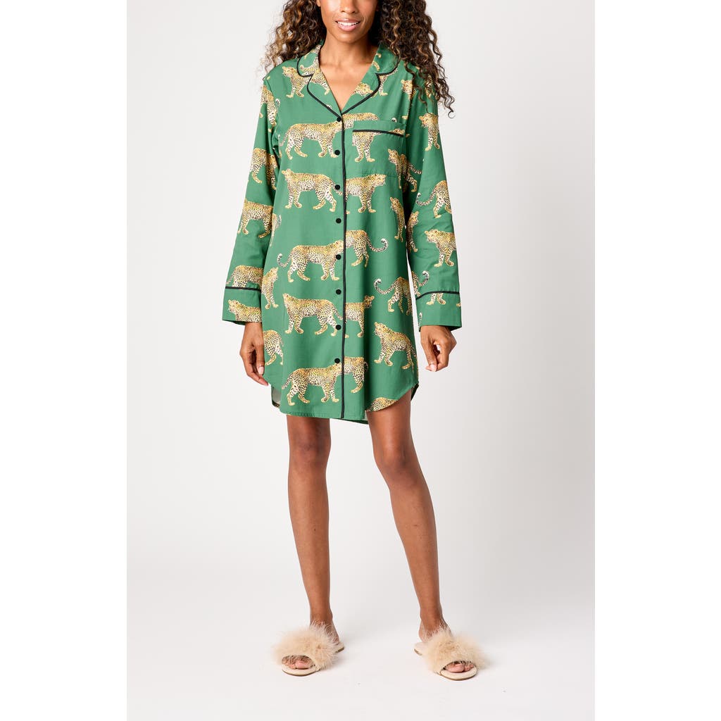 Katie Kime Cheetahs Sleep Shirt in Dark Green  product