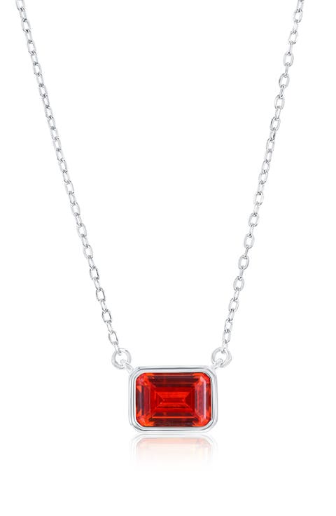 Birthstone Cubic Zirconia Pendant Necklace