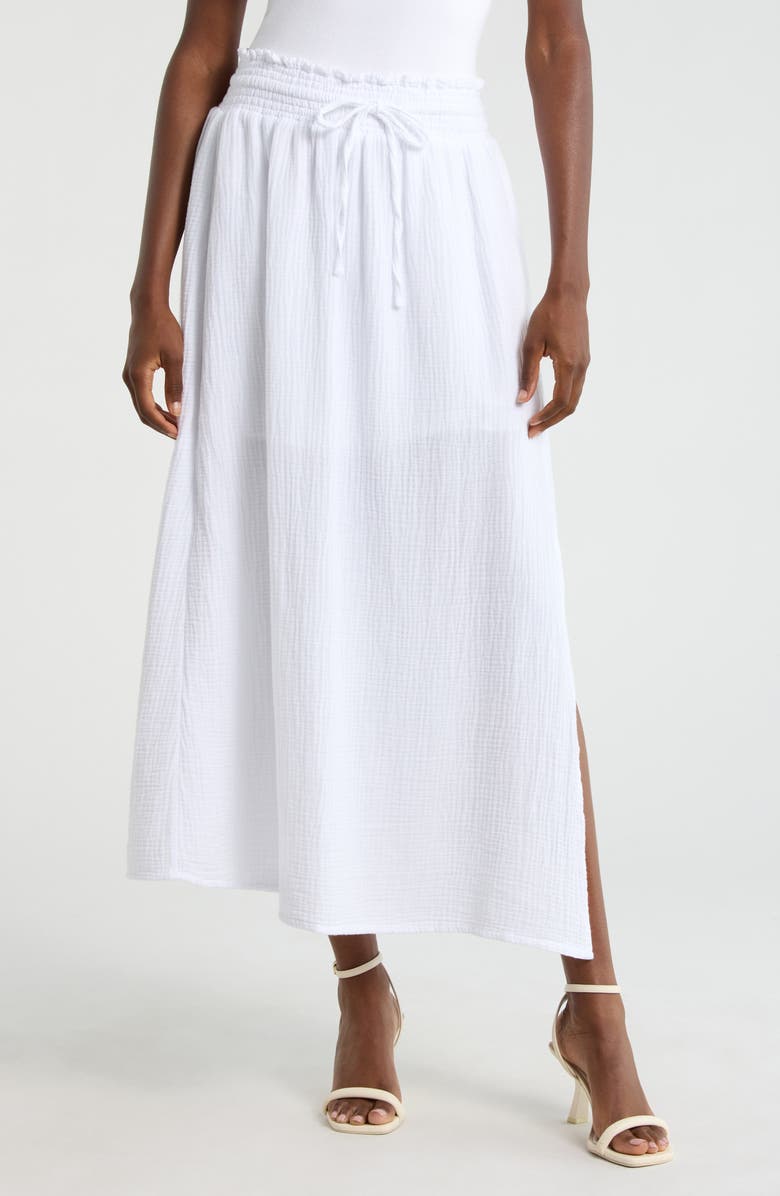 Splendid Adele Cotton Gauze Maxi Skirt, Main, color, White