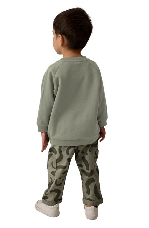 Next Kids' Crewneck Sweatshirt & Printed Cargo Pants Set In Green