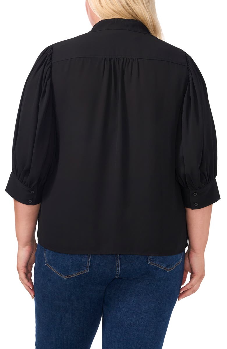 CeCe Hidden Placket Shirt, Alternate, color, Rich Black