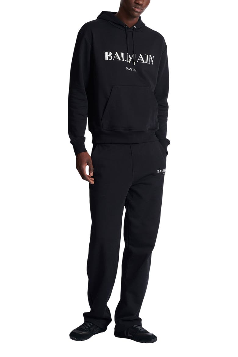 Printed Hoodie, Alternate, color, black