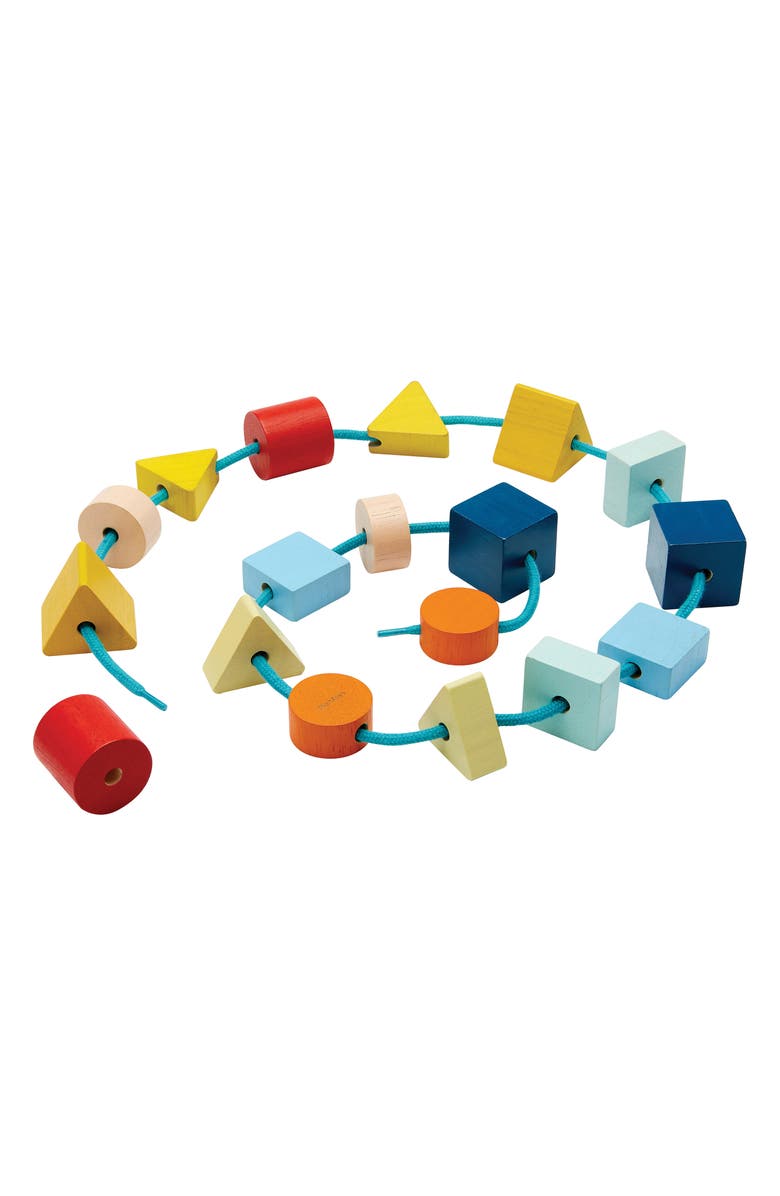 PlanToys<sup>®</sup> Geo Lacing Beads, Alternate, color, Assorted