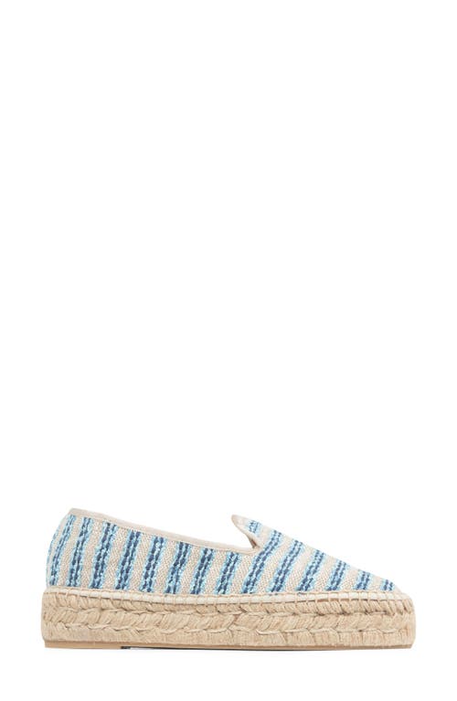 Patricia Green Avery Platform Epsadrille Flat In Navy Striped Canvas