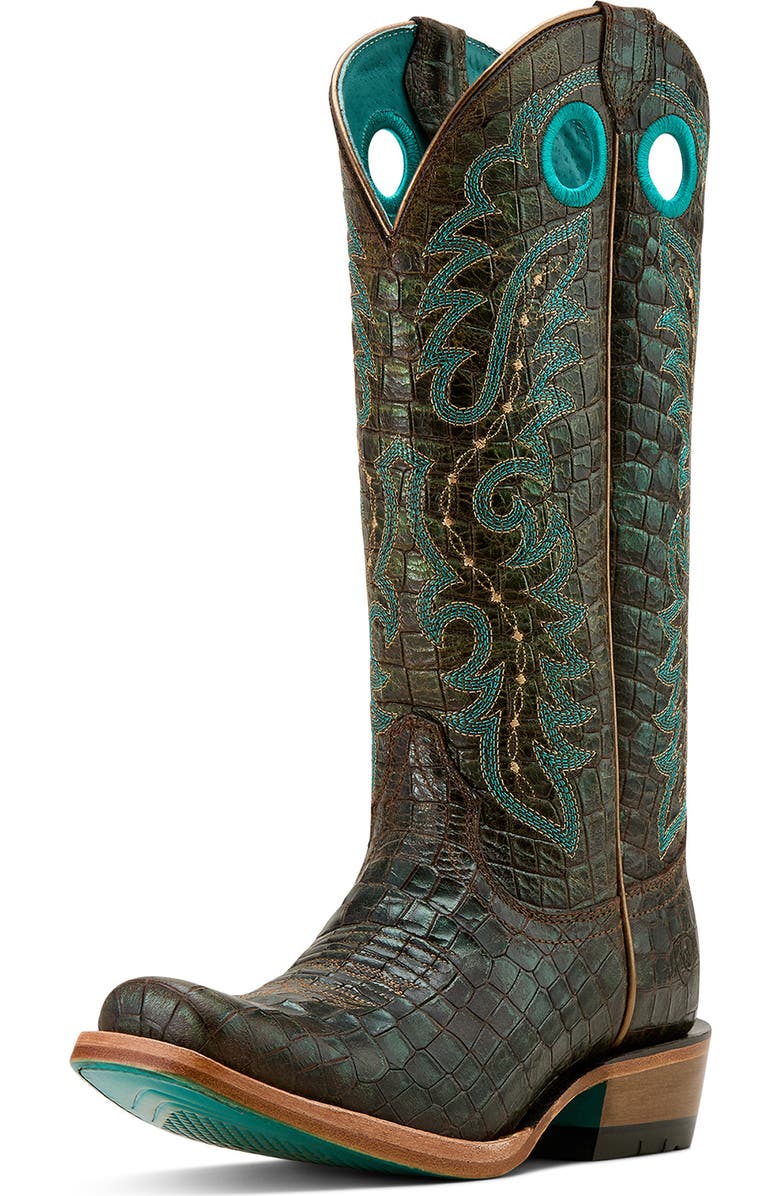 Ariat Futurity Boon Western Boot, Alternate, color, Brown Croc Print Shine