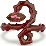 Bea Bongiasca Enamel Dragon Ring with Marquise Gemstone