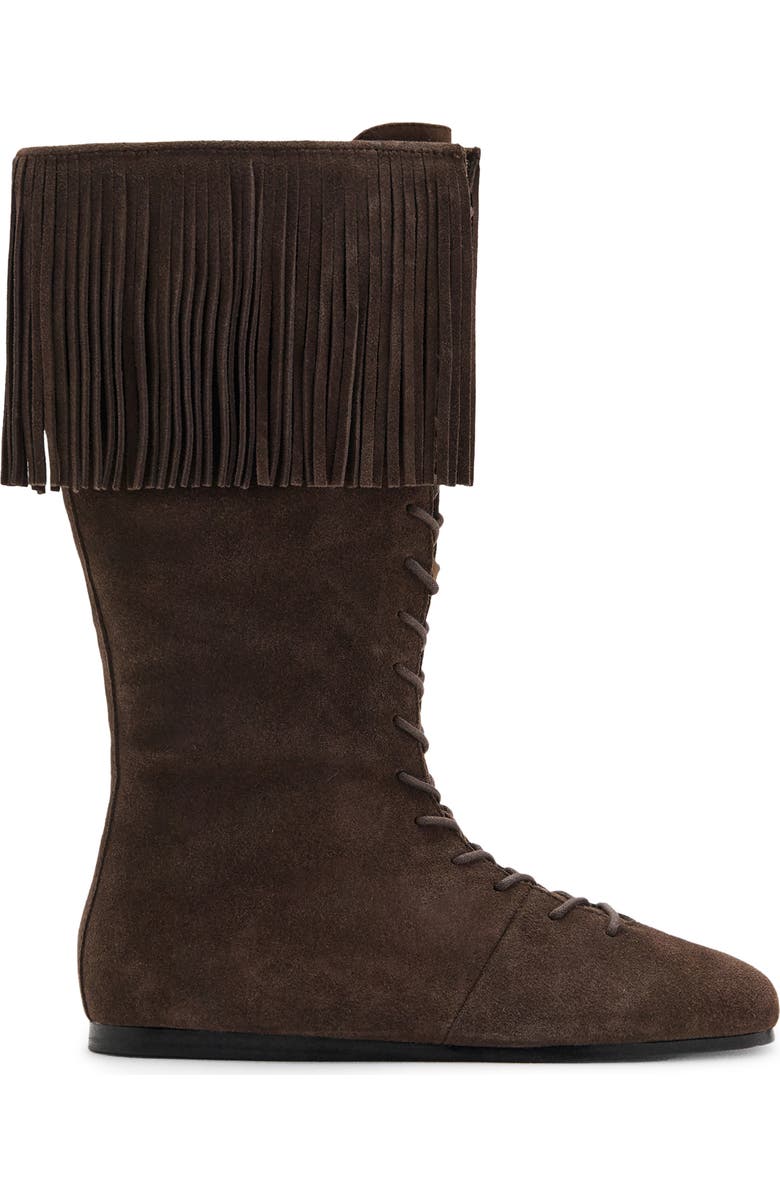 MANGO TEEN Fringe Boot, Alternate, color, Chocolate