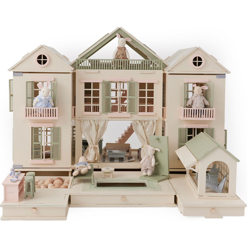 Little Forest Animals House of Palm Beach Dollhouse in 3 × Led /With Milo Family  product