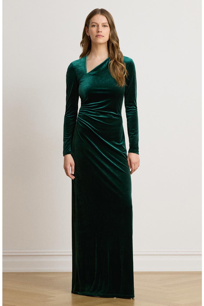 Luxe Velvet Cocktail Dress, Alternate, color, DARK EVERGREEN VELVET GREEN