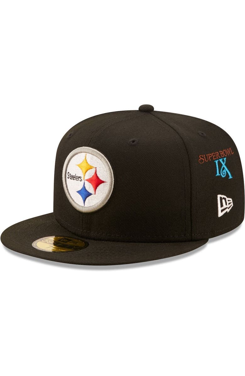 New Era Men's New Era Black Pittsburgh Steelers 6x Super Bowl Champions 59FIFTY Fitted Hat, Alternate, color, 