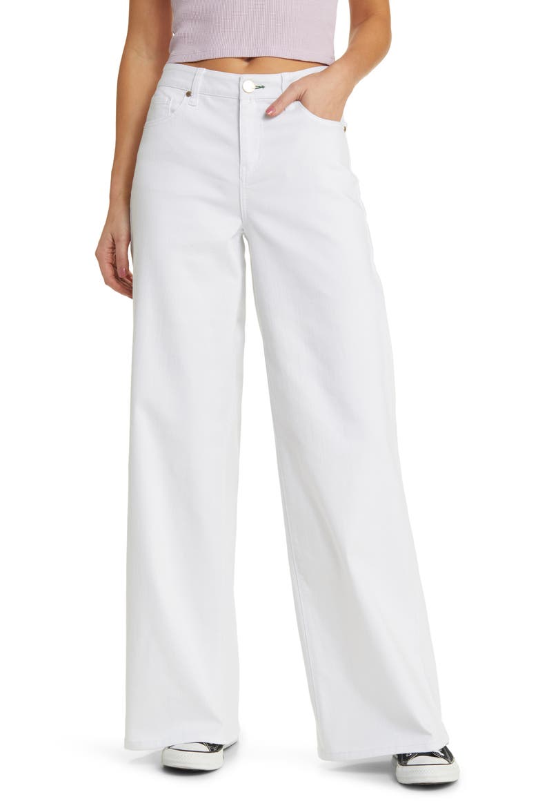 High Waist Wide Leg Jeans, Main, color, WHITE