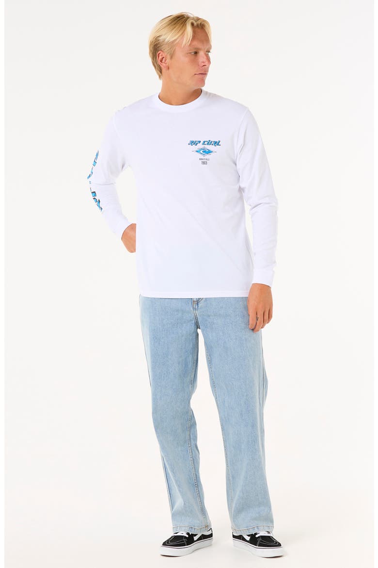 Fade Out Icon Long Sleeve Organic Cotton Graphic T-Shirt, Alternate, color, WHITE