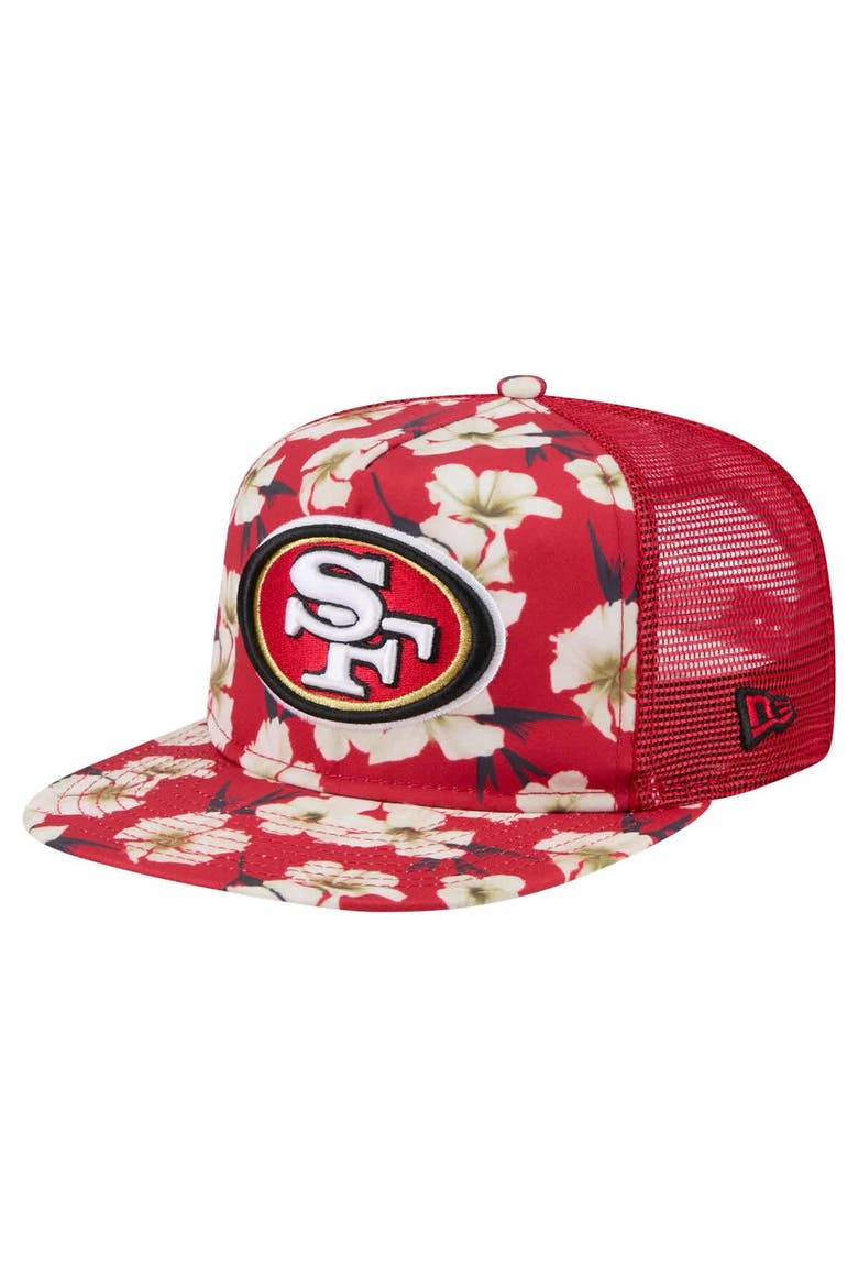 Men's New Era Scarlet San Francisco 49ers Adventure Pattern Golfer Snapback Hat, Main, color, Scarlet