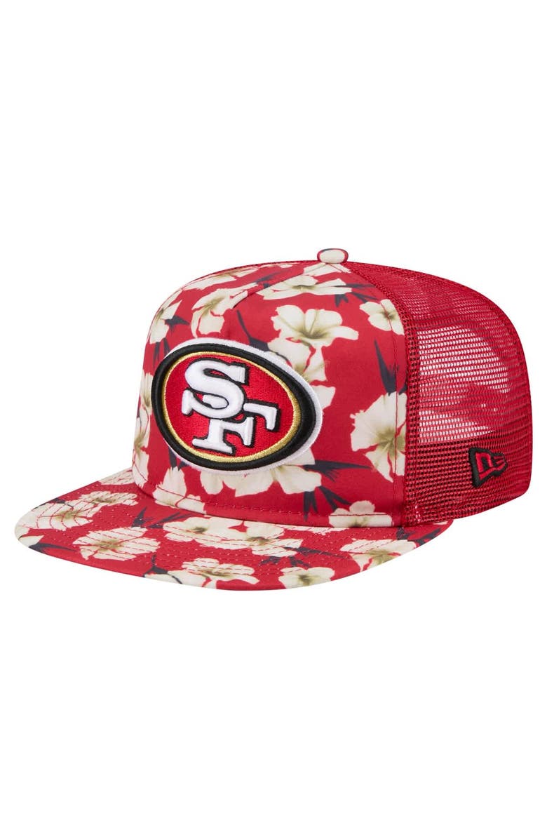 New Era Men's New Era Scarlet San Francisco 49ers Adventure Pattern Golfer Snapback Hat, Main, color, Scarlet