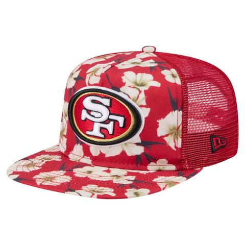 Men's New Era Scarlet San Francisco 49ers Adventure Pattern Golfer Snapback Hat