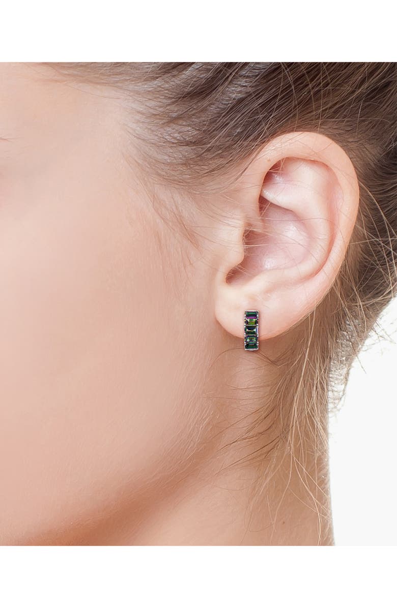 EFFY Sterling Silver Mystic Topaz Huggie Hoop Earrings, Alternate, color, 