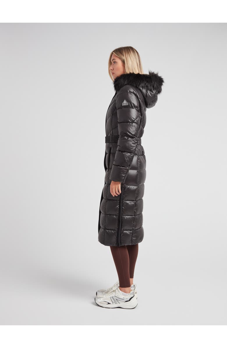JACK1T Diamond Belted Extra Long Down Coat, Alternate, color, Black/Black