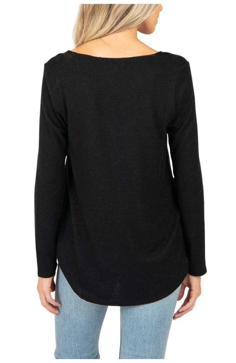 GIBSONLOOK Cozy V-Neck Twisted Hem Top, Alternate, color, 