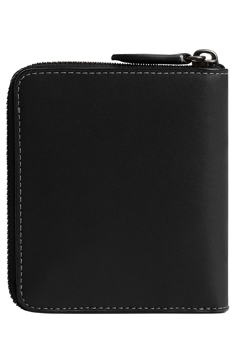COACH Zip Around Leather Wallet, Alternate, color, Black