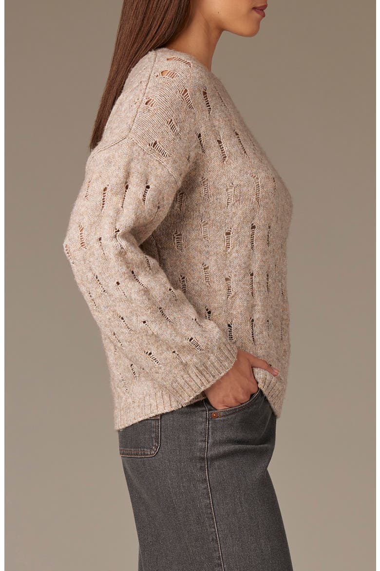 Open Stitch Pullover Sweater, Alternate, color, HEATHER MOCHA