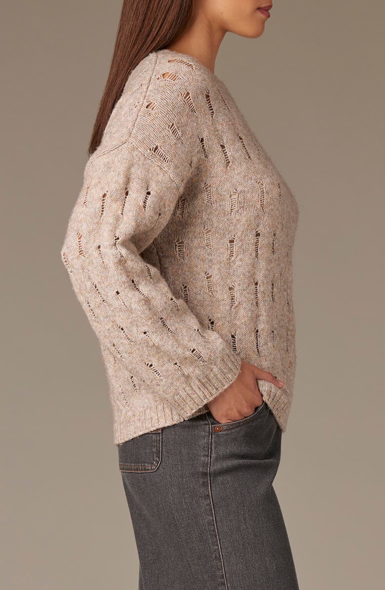 Wit & Wisdom Open Stitch Pullover Sweater, Alternate, color, Heather Mocha