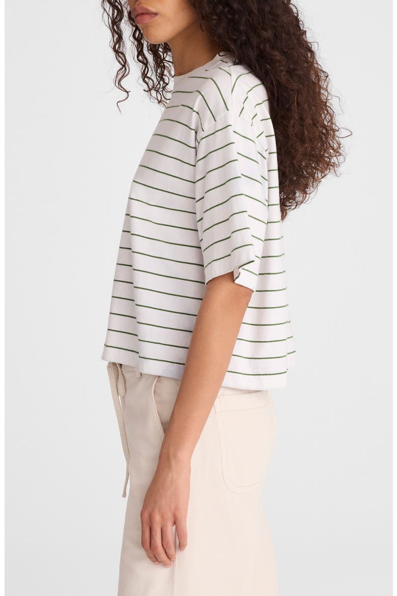 The Boxy Crop Jersey T-Shirt, Alternate, color, FRENCH STRIPE KNITS