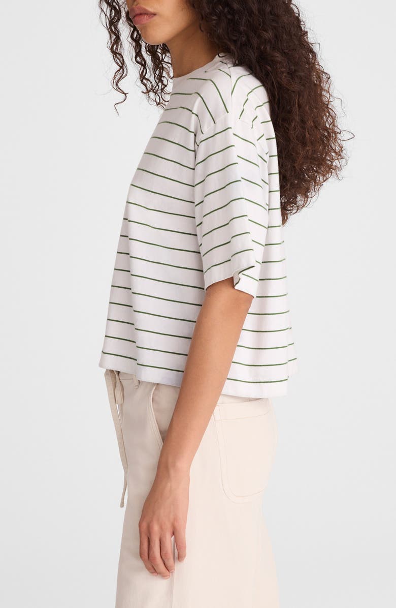Madewell The Boxy Crop Jersey T-Shirt, Alternate, color, French Stripe Knits