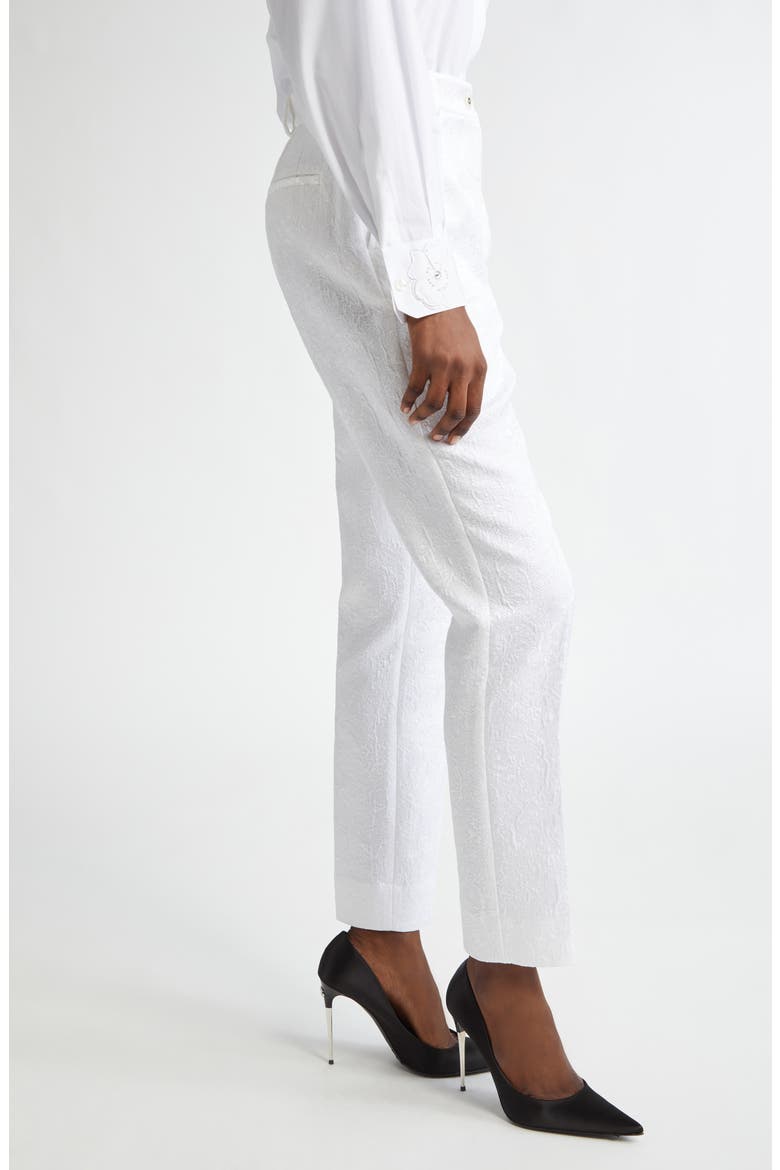 Brocade Skinny Pants, Alternate, color, W0800 BIANCO OTTICO