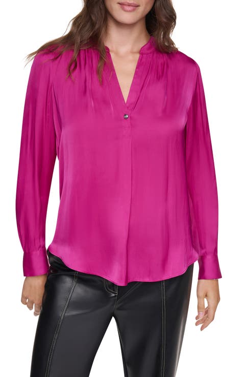 Pleated Long Sleeve Top
