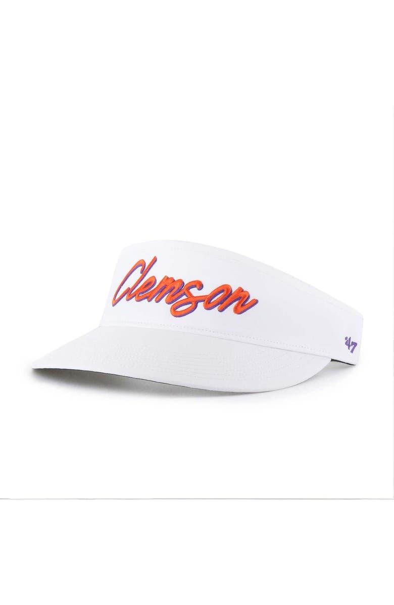 '47 Men's '47 White Clemson Tigers Melbourne brrr° Adjustable Visor, Alternate, color, 